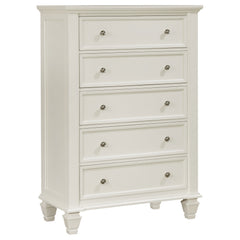 Best Furniture Outlet - Coaster - Sandy Beach 5-drawer Bedroom Chest Cream White - 201305