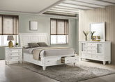 Best Furniture Outlet - Coaster - Sandy Beach 4-piece Eastern King Bedroom Set Cream White - 201309KE-S4