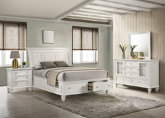 Best Furniture Outlet - Coaster - Sandy Beach 4-piece Eastern King Bedroom Set Cream White - 201309KE-S4