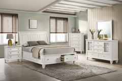 Best Furniture Outlet - Coaster - Sandy Beach 5-piece Eastern King Bedroom Set Cream White - 201309KE-S5