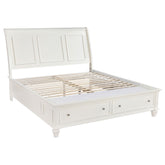 Best Furniture Outlet - Coaster - Sandy Beach Wood Eastern King Storage Panel Bed Cream White - 201309KE