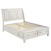 Best Furniture Outlet - Coaster - Sandy Beach Wood Queen Storage Panel Bed Cream White - 201309Q