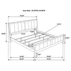 Carlton Wood Eastern King Panel Bed Cappuccino