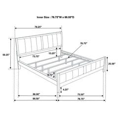 Carlton Wood California King Panel Bed Cappuccino