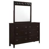 Best Furniture Outlet - Coaster - Carlton 6-drawer Dresser with Mirror Cappuccino - 202093M
