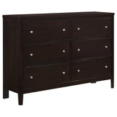 Best Furniture Outlet - Coaster - Carlton 6-drawer Dresser Cappuccino - 202093