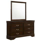 Best Furniture Outlet - Coaster - Louis Philippe 6-drawer Dresser with Mirror Cappuccino - 202413M