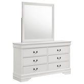 Best Furniture Outlet - Coaster - Louis Philippe 6-drawer Dresser and Mirror White - 202443M