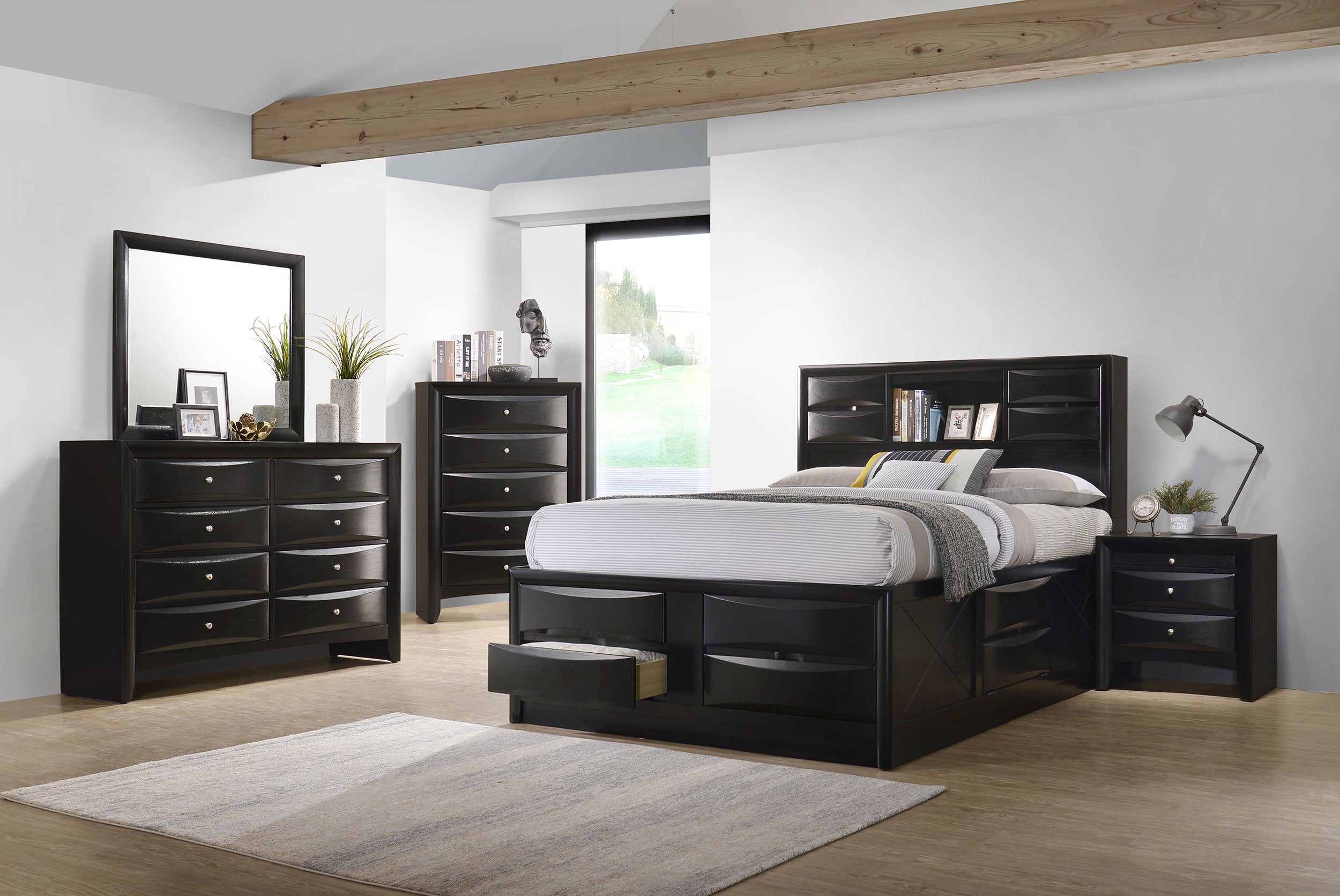 Best Furniture Outlet - Coaster - Briana 5-piece Eastern King Bedroom Set Black - 202701KE-S5