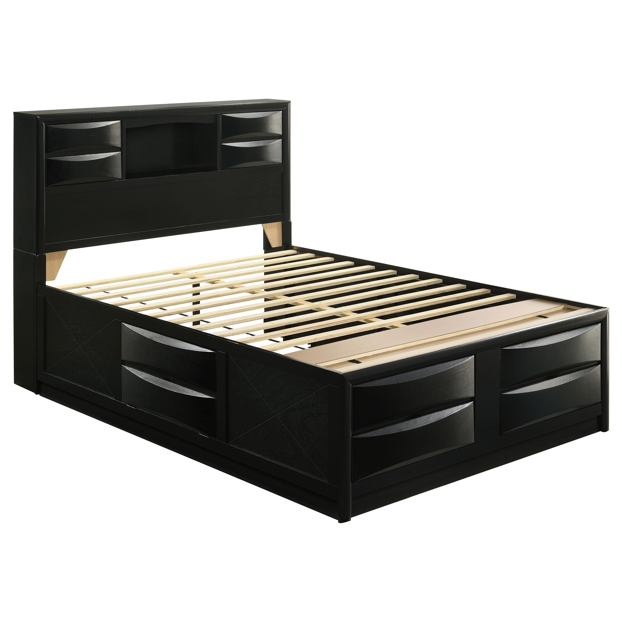 Best Furniture Outlet - Coaster - Briana Wood Queen Storage Bookcase Bed Black - 202701Q