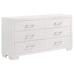 Jessica 4-piece Eastern King LED Bedroom Set Snow White