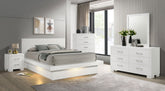 Best Furniture Outlet - Coaster - Jessica 5-piece Eastern King LED Bedroom Set Snow White - 202990KE-S5
