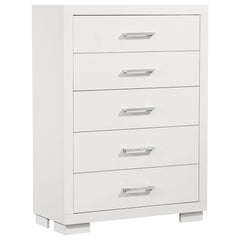 Jessica 5-piece Eastern King LED Bedroom Set Snow White