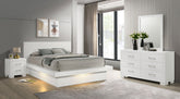 Best Furniture Outlet - Coaster - Jessica 4-piece Queen LED Bedroom Set Snow White - 202990Q-S4