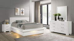 Best Furniture Outlet - Coaster - Jessica 4-piece Queen LED Bedroom Set Snow White - 202990Q-S4