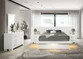 Best Furniture Outlet - Coaster - Jessica 5-piece Queen LED Bedroom Set Snow White - 202990Q-S5P