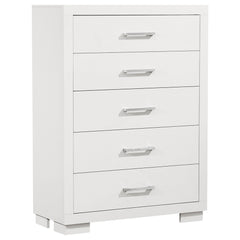 Jessica 5-piece Queen LED Bedroom Set Snow White