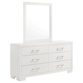 Best Furniture Outlet - Coaster - Jessica 6-drawer Dresser with Mirror Snow White - 202993M