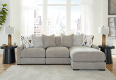 Best Furniture Outlet - Ashley Furniture - Aslan Court Sectional - RAF 3-Piece Sofa Sectional with Chaise / Pebble - 20305S4
