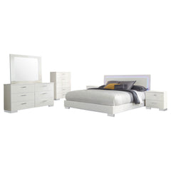 Felicity 6-piece Eastern King Bedroom Set White High Gloss