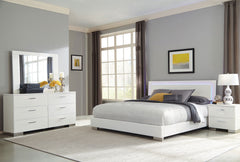 Best Furniture Outlet - Coaster - Felicity 4-piece California King Bedroom Set White Gloss - 203500KW-S4