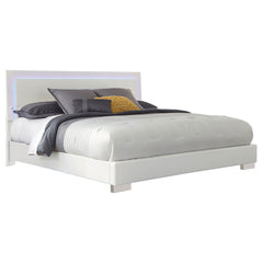 Best Furniture Outlet - Coaster - Felicity Wood California King LED Panel Bed White High Gloss - 203500KW