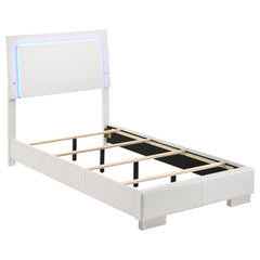 Best Furniture Outlet - Coaster - Felicity Wood Twin LED Panel Bed White High Gloss - 203500T
