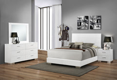 Best Furniture Outlet - Coaster - Felicity 4-piece California King Bedroom Set White Gloss - 203501KW-S4