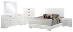 Felicity 5-piece California King Bedroom Set White Gloss