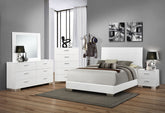 Best Furniture Outlet - Coaster - Felicity 5-piece California King Bedroom Set White Gloss - 203501KW-S5