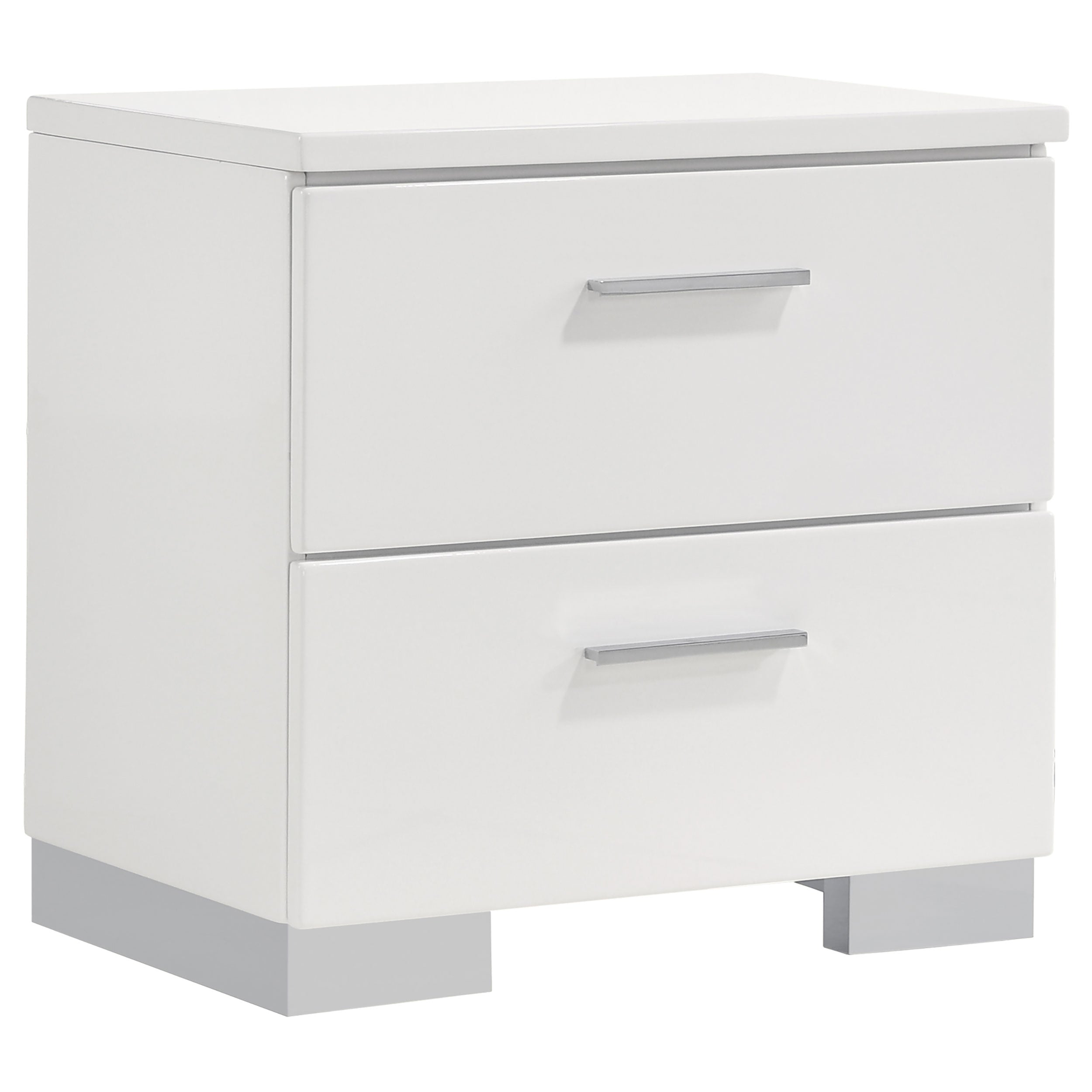 Best Furniture Outlet - Coaster - Felicity 2-drawer Nightstand White High Gloss - 203502
