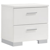 Best Furniture Outlet - Coaster - Felicity 2-drawer Nightstand White High Gloss - 203502