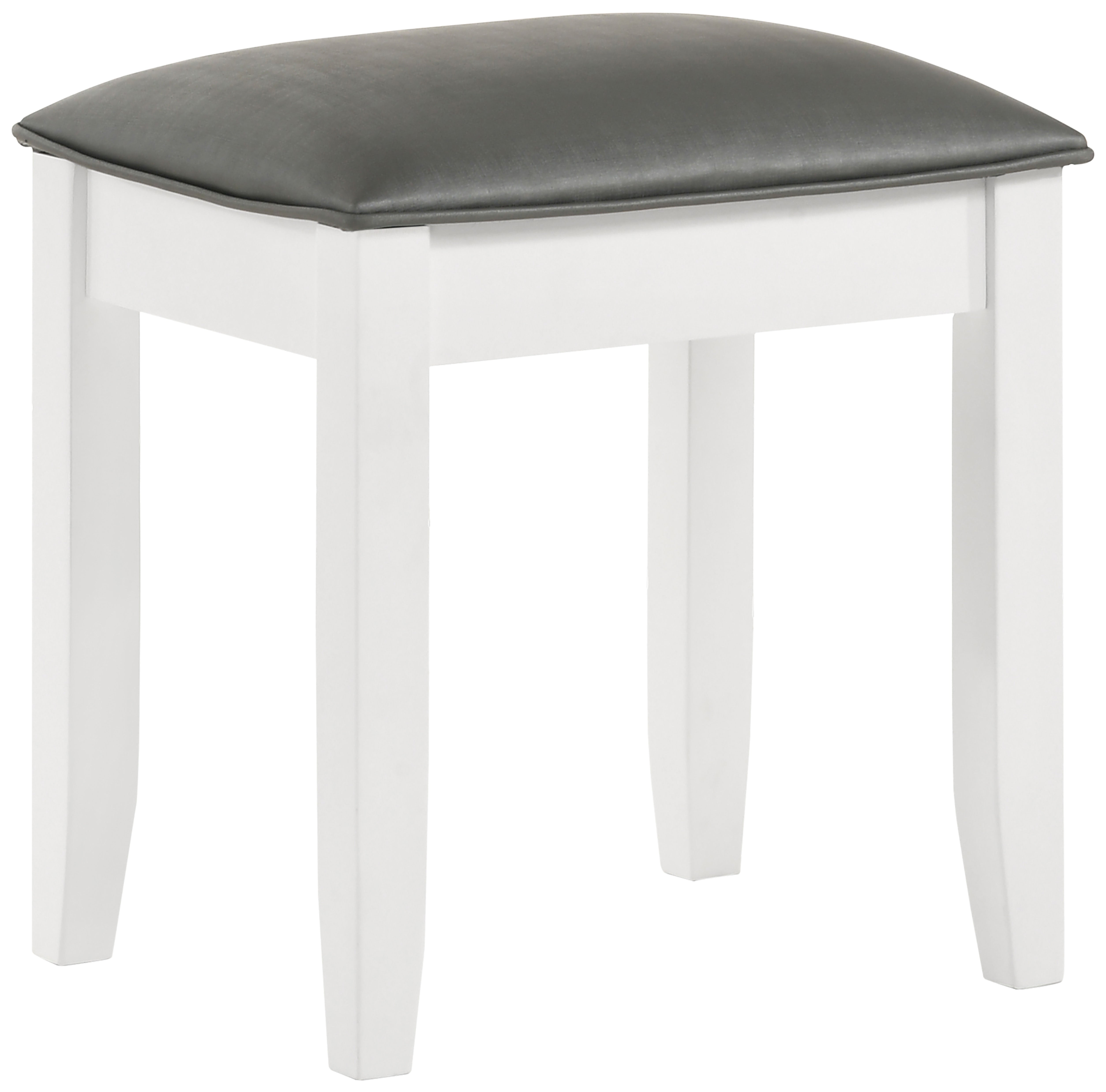 Best Furniture Outlet - Coaster - Felicity Upholstered Vanity Stool Metallic and Glossy White - 203507STL