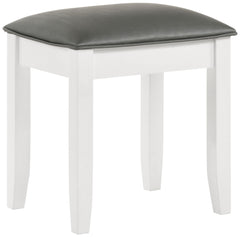 Best Furniture Outlet - Coaster - Felicity Upholstered Vanity Stool Metallic and Glossy White - 203507STL