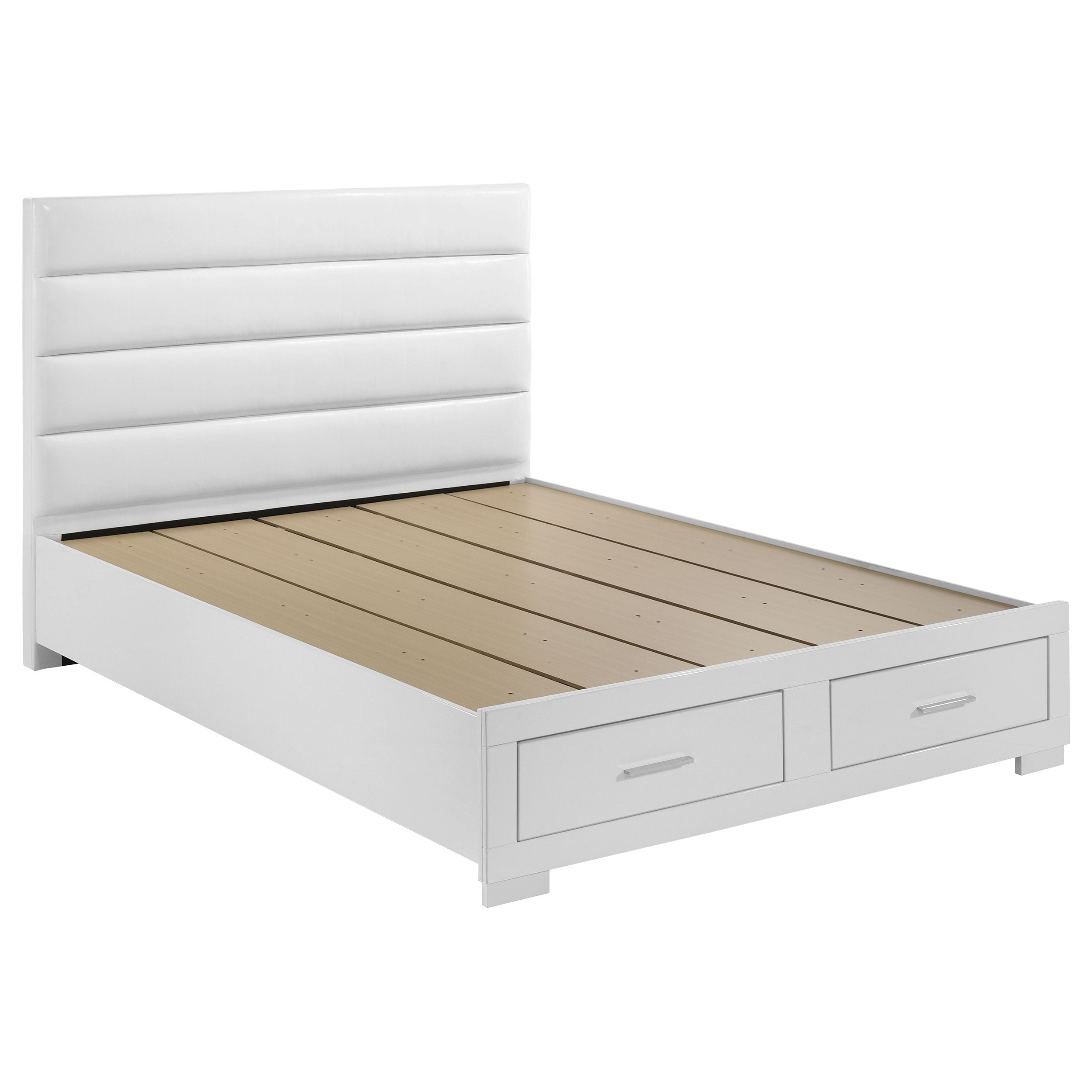 Best Furniture Outlet - Coaster - Felicity Eastern King Storage Bed White High Gloss - 203510KE