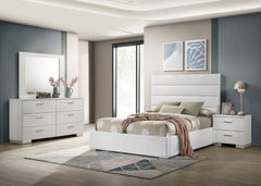 Best Furniture Outlet - Coaster - Felicity 4-piece Full Bedroom Set White High Gloss - 203511F-S4