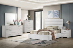 Best Furniture Outlet - Coaster - Felicity 5-piece Full Bedroom Set White High Gloss - 203511F-S5