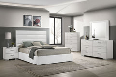 Best Furniture Outlet - Coaster - Felicity 5-piece California King Bedroom Set White High Gloss - 203511KW-S5