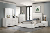 Best Furniture Outlet - Coaster - Felicity 5-piece Twin Bedroom Set White High Gloss - 203511T-S5