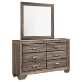 Best Furniture Outlet - Coaster - Kauffman 6-drawer Dresser with Mirror Washed Taupe - 204193M