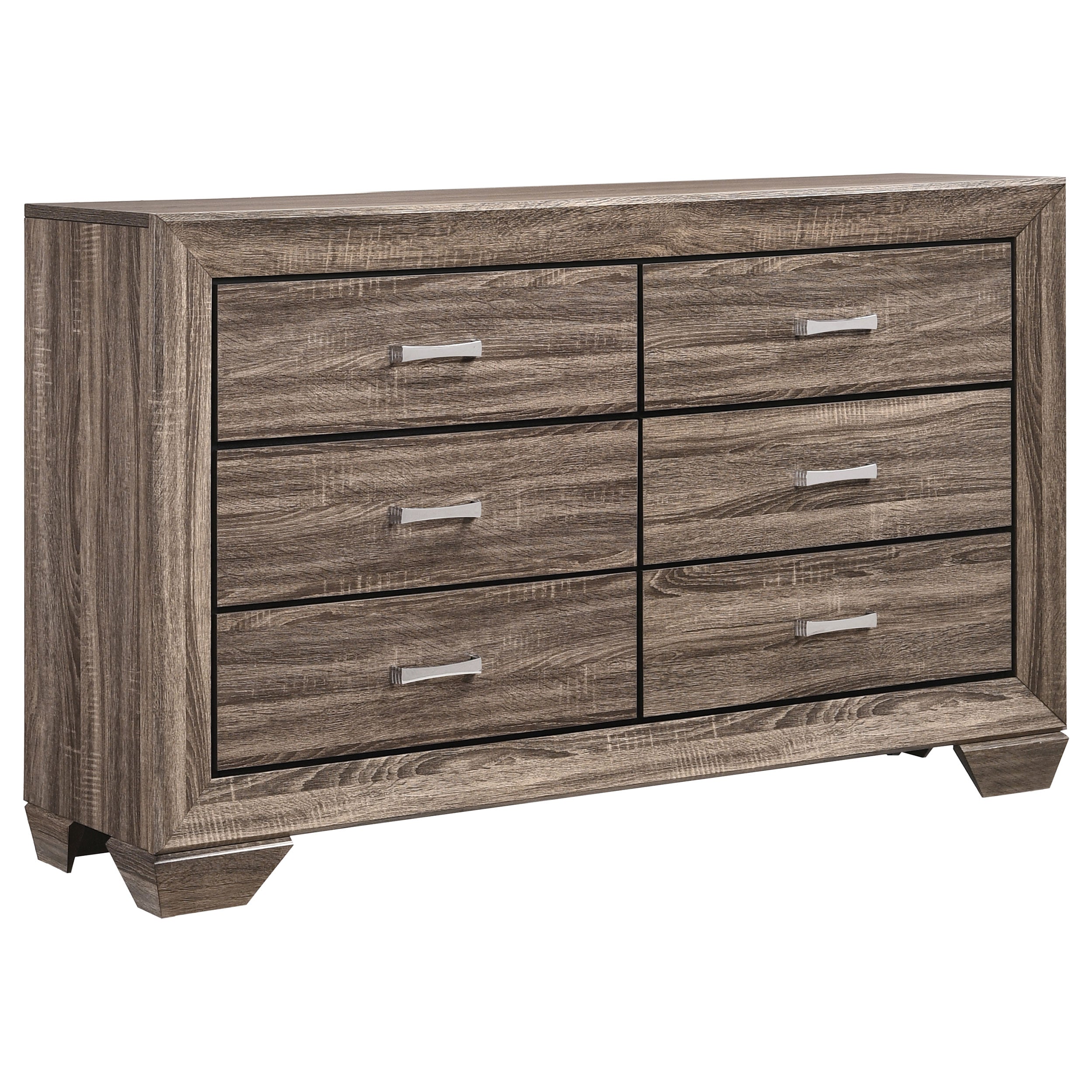Best Furniture Outlet - Coaster - Kauffman 6-drawer Dresser Washed Taupe - 204193