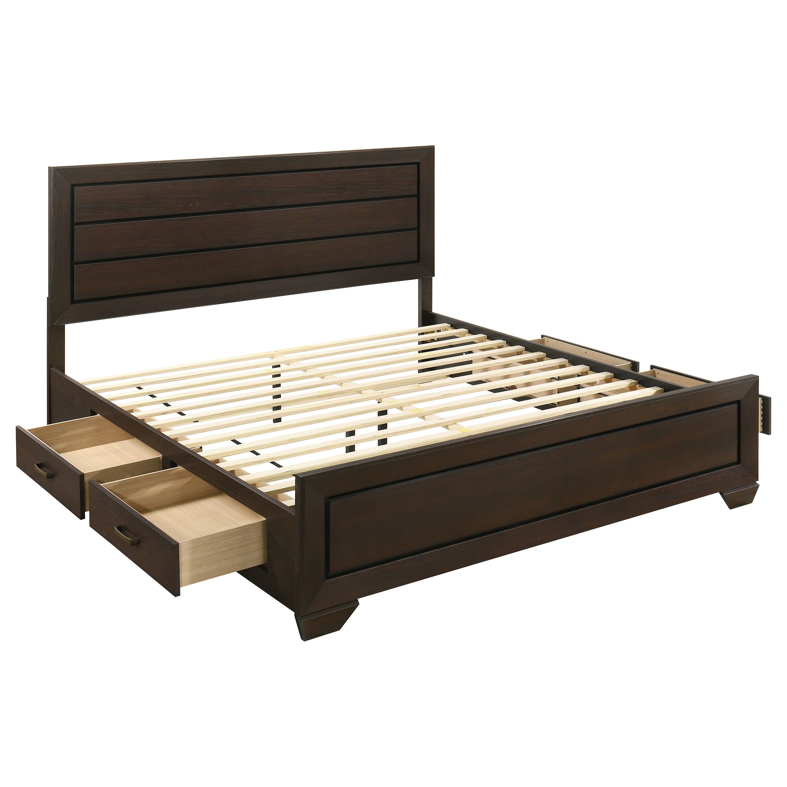 Best Furniture Outlet - Coaster - Kauffman Wood Eastern King Storage Panel Bed Dark Cocoa - 204390KE