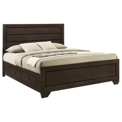 Kauffman Wood Eastern King Storage Panel Bed Dark Cocoa