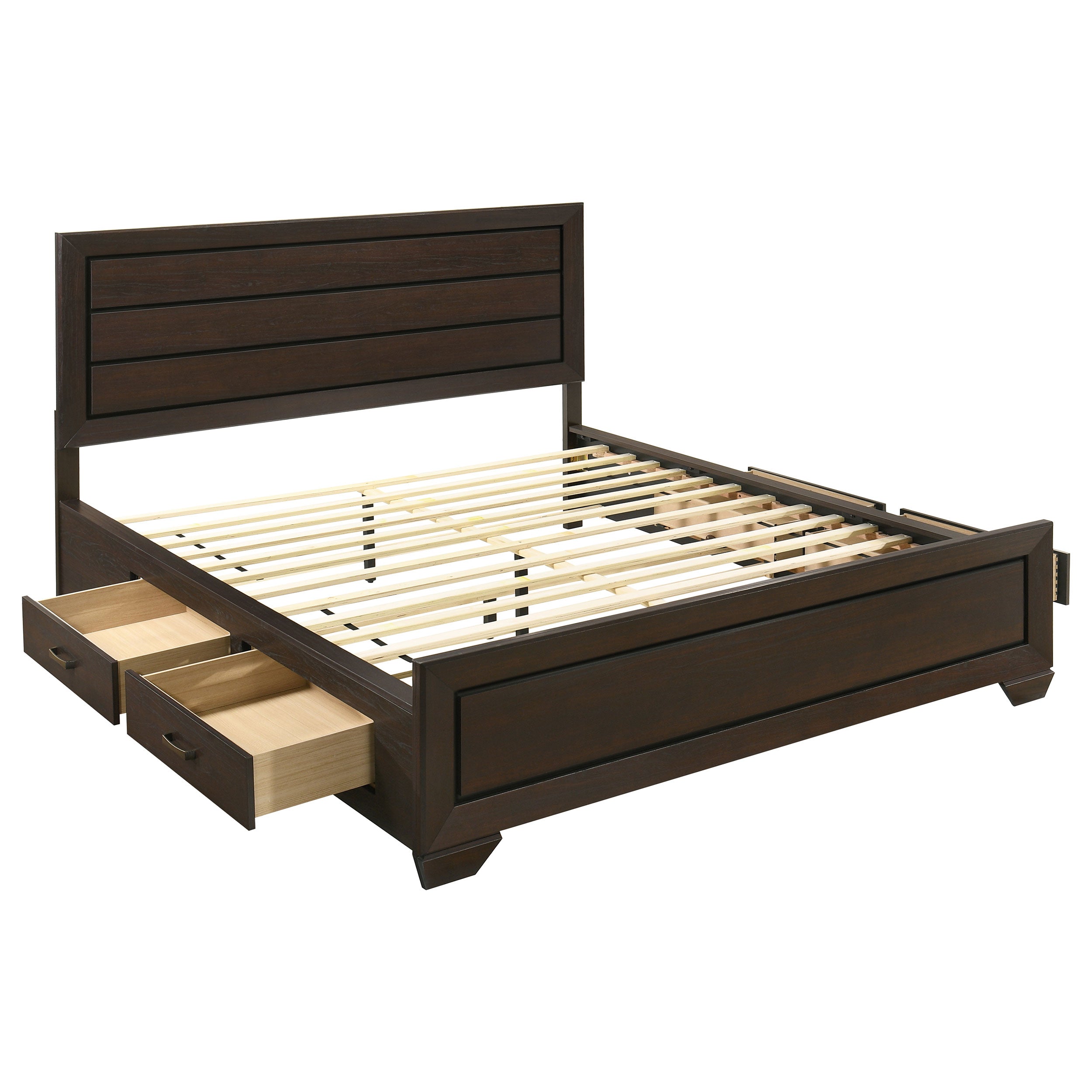 Best Furniture Outlet - Coaster - Kauffman Wood California King Storage Panel Bed Dark Cocoa - 204390KW