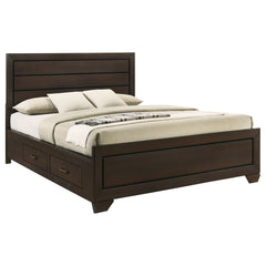 Kauffman Wood California King Storage Panel Bed Dark Cocoa