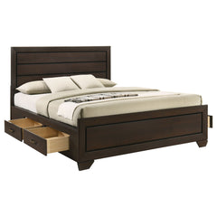 Kauffman Wood California King Storage Panel Bed Dark Cocoa