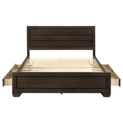 Kauffman Wood California King Storage Panel Bed Dark Cocoa