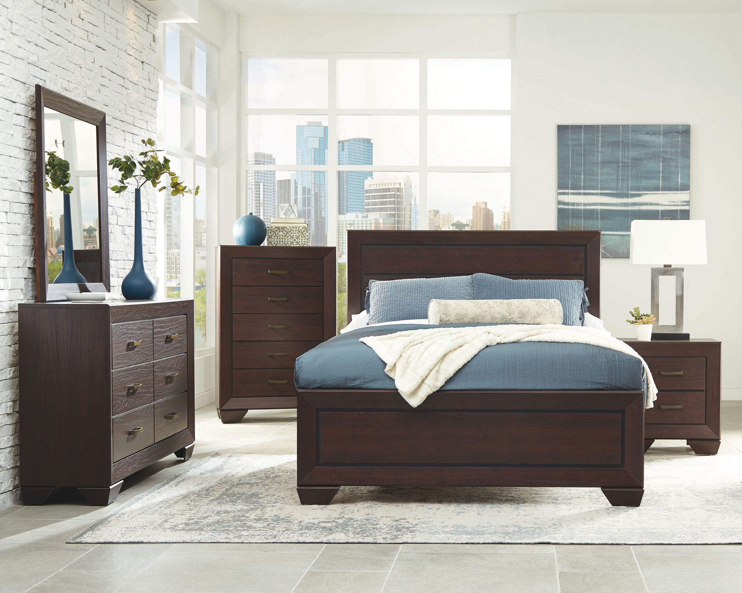 Best Furniture Outlet - Coaster - Kauffman 5-piece Queen Bedroom Set Dark Cocoa - 204391Q-S5