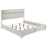 Best Furniture Outlet - Coaster - Miranda 54-inch Upholstered Eastern King Panel Bed White - 205110KE