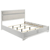 Best Furniture Outlet - Coaster - Miranda 54-inch Upholstered California King Panel Bed White - 205110KW